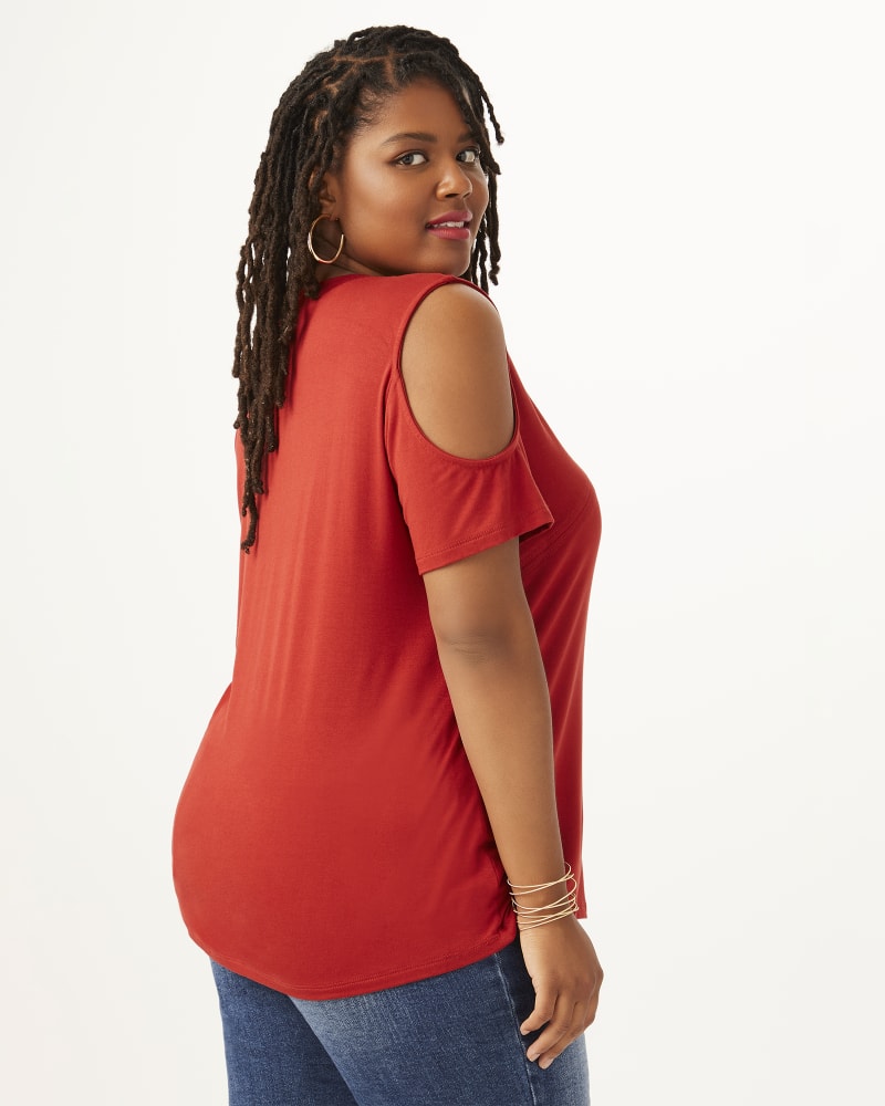 Red cold shoulder top clearance